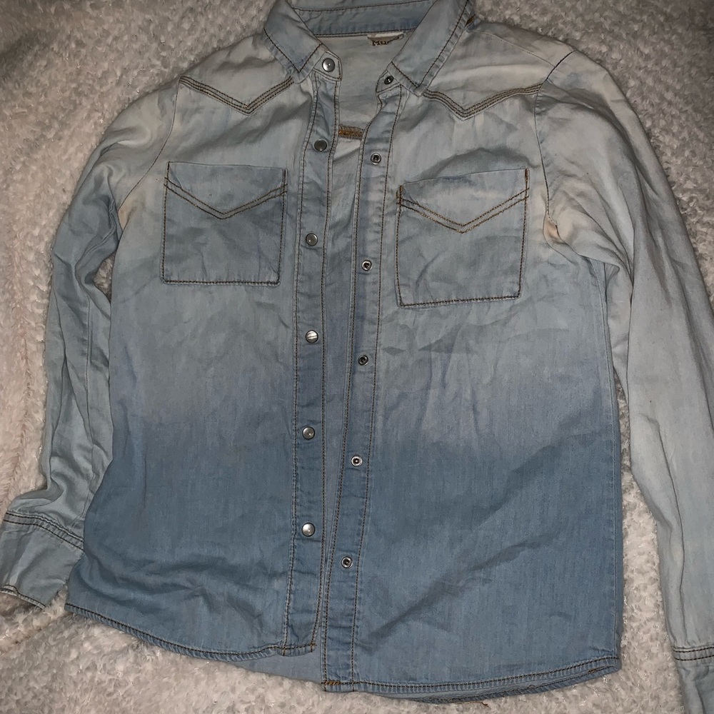 Blue/white button down